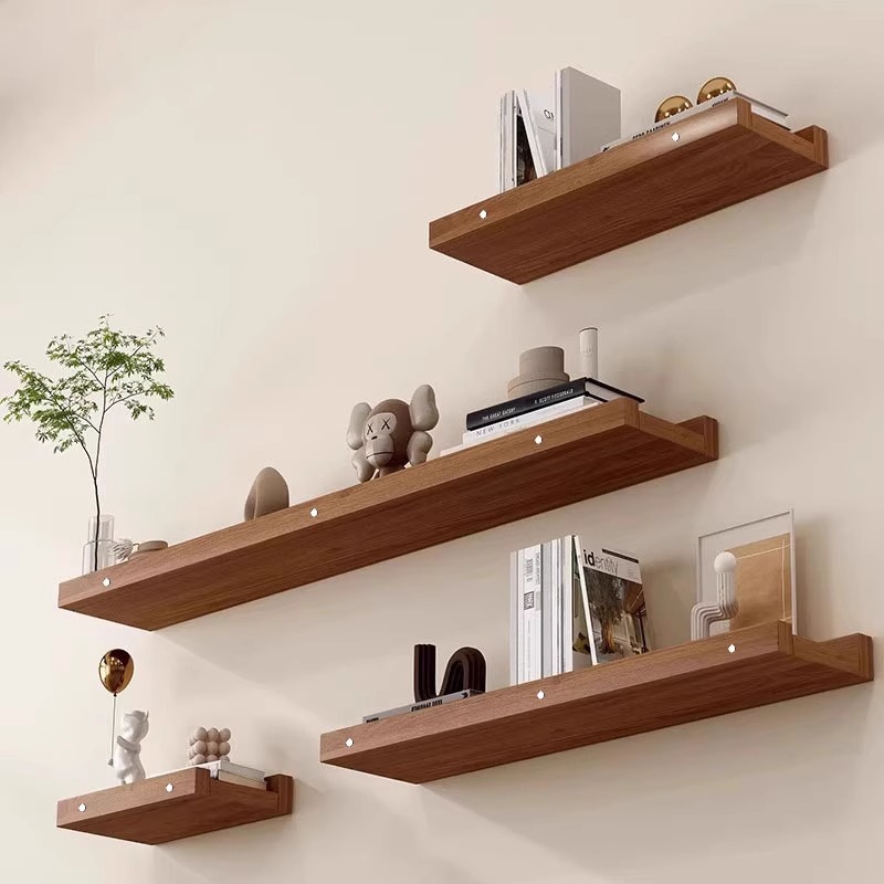 墙上置物架实木一字隔板客厅卧室收纳书架层板墙面装饰壁挂式展示