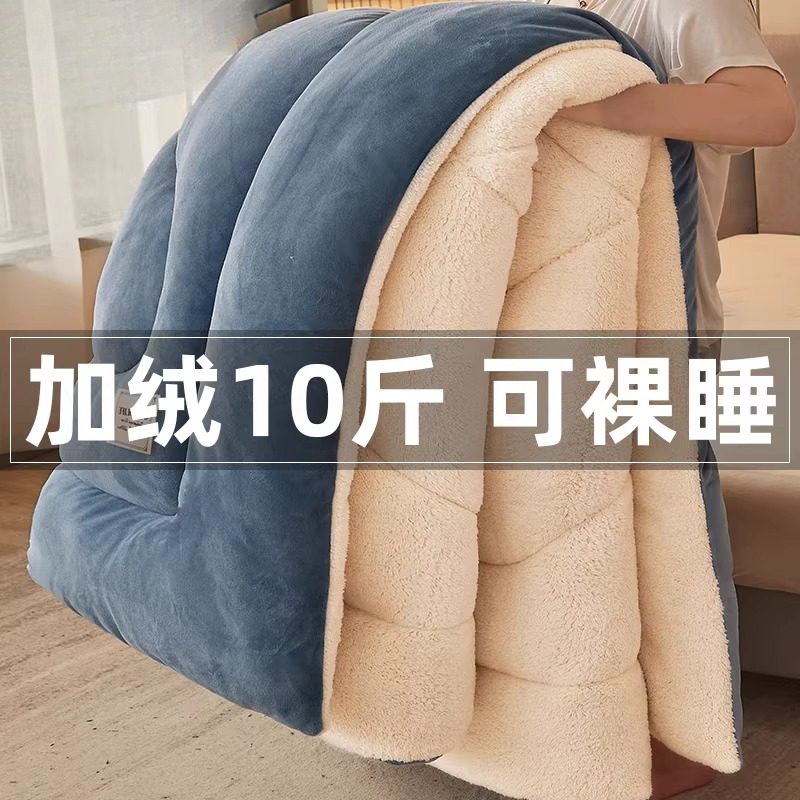 羊羔绒被子冬被2025新款冬季加厚保暖被芯秋冬天宿舍单人学生棉被,床上用品,化纤被,淘宝优惠券,粉丝福利购,淘宝优惠卷