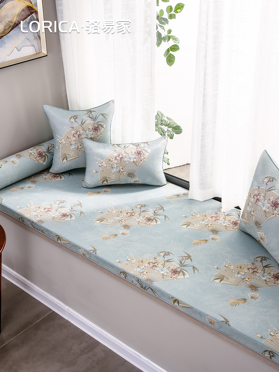 罗艺佳新中式飘窗垫卧室榻榻米阳台垫2025新光豪华窗台垫定制