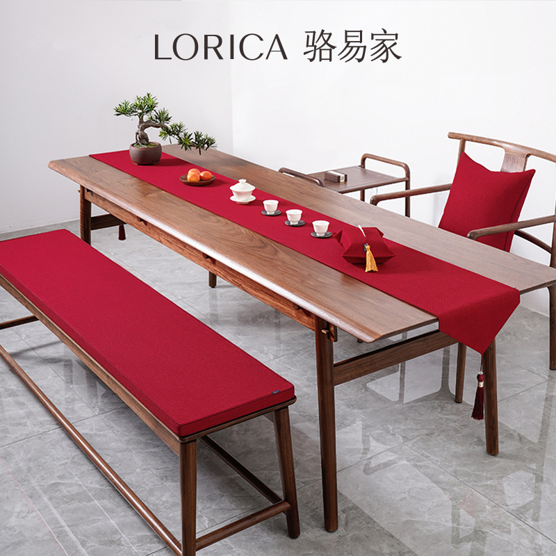 骆易家红色喜庆桌旗防水新中式禅意茶席茶台布艺长条装饰桌布茶布