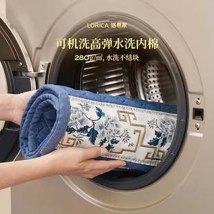 骆易家2025新款 通用 中式 红木沙发坐垫棉麻实木沙发垫子套罩四季