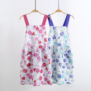 原单轻奢好质量碎花交叉围裙防污反穿衣家务围兜做饭耐磨工作服