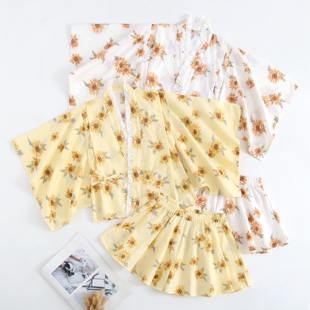 90-120码日单儿童棉振袖和服夏季浴衣分体套装女宝送腰带旅拍写真