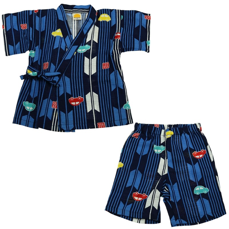 多品牌日本单全棉男宝宝幼儿日式卡通甚平短袖短裤和服套装80-130