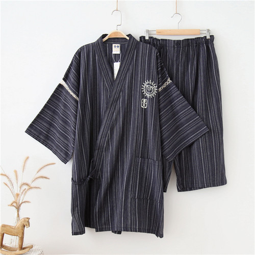 胖人卡通甚平男全棉加大加大和服