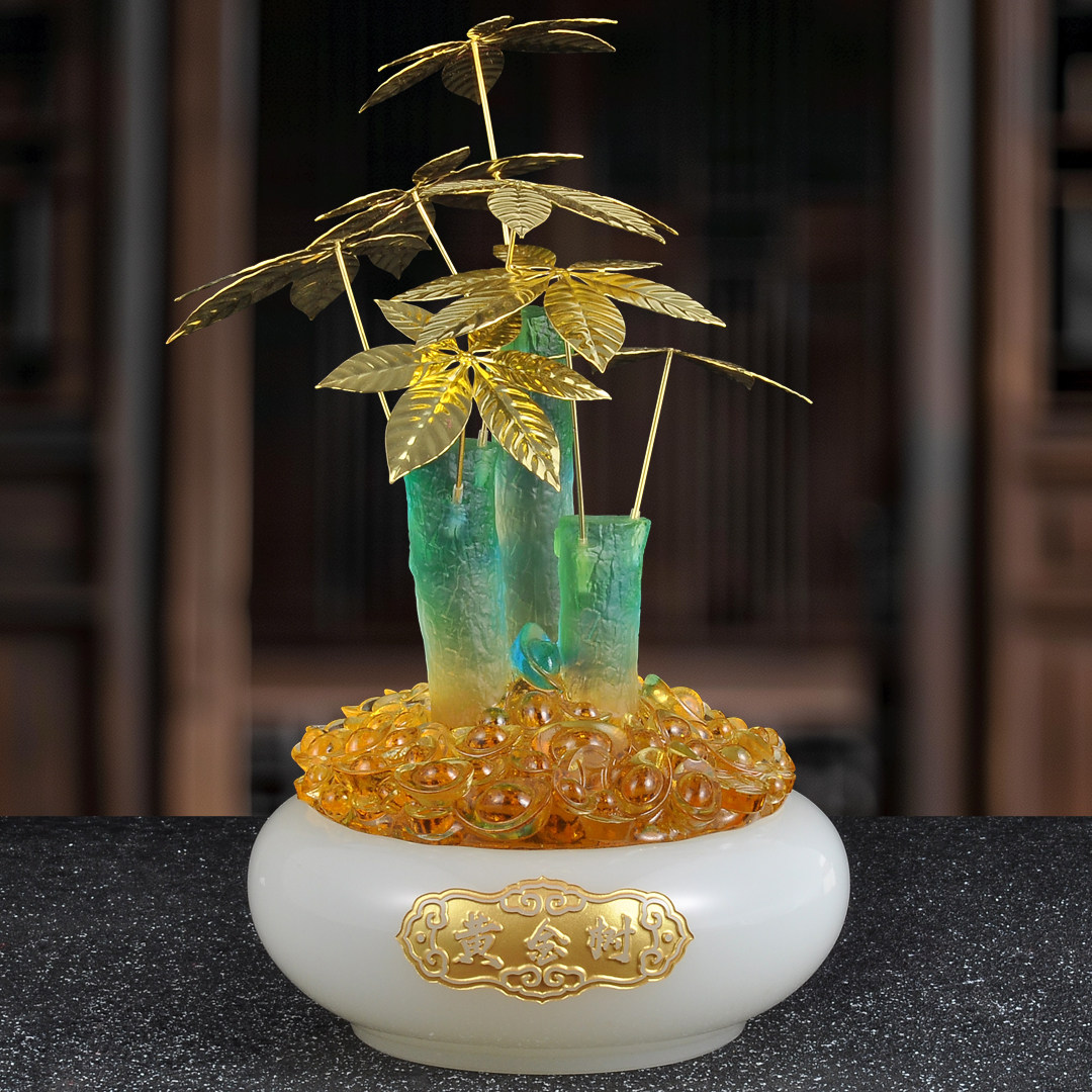琉璃黄金树摆件招财树摇钱树开业