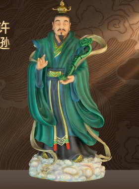 黄铜国风许逊铜像四大天师净明道祖师爷许天师神像家用道观供奉