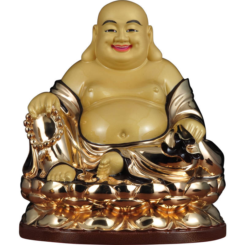 彩铜弥勒佛摆件招财大肚寺庙