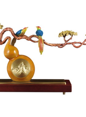 彩铜葫芦摆件福满江山客厅装饰品