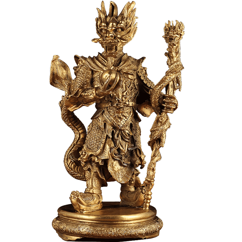 铜龙王爷神像财神玄关工艺品