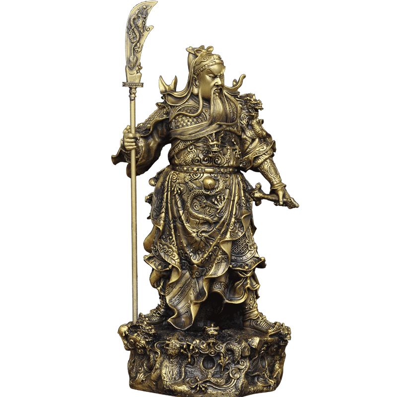 全铜九龙关公摆件家居客厅