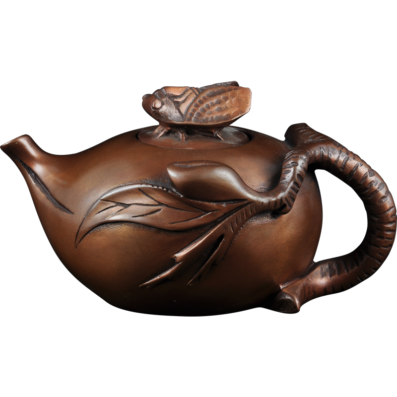 紫铜知足常乐摆件茶壶工艺品家居