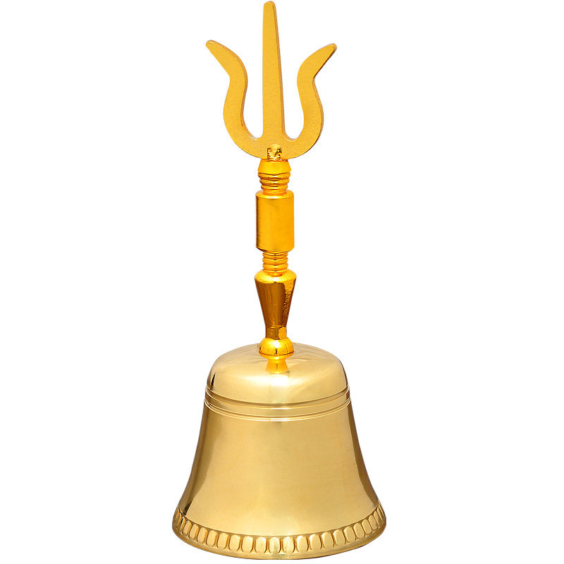 黄铜手摇铃摆件金刚杵铃铛供佛金色手摇铃铛佛前密宗法器工艺品