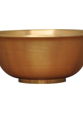 全铜碗摆件家用寺庙供佛供斋素面圆边铜碗风水碗家居客厅装饰品