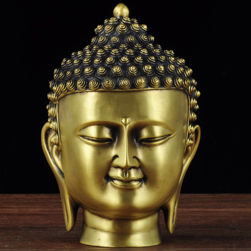 摆件寺庙佛头吉来宝全铜