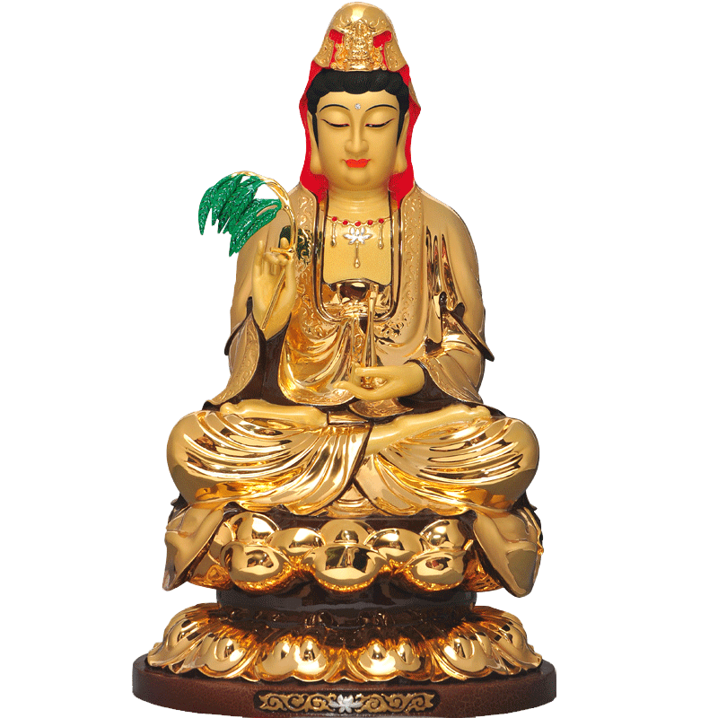 台湾鎏金观音菩萨居家供奉工艺品