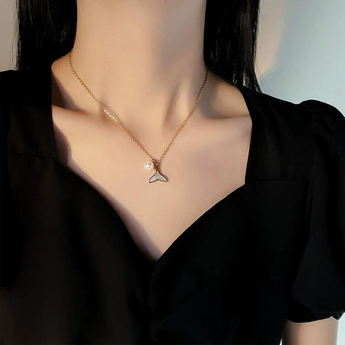 Ожерелье из пены, подвеска, цепочка до ключиц из жемчуга, не выцветает, легкий роскошный стиль, простой и элегантный дизайн