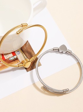 欧美爆款小众简约光面手镯