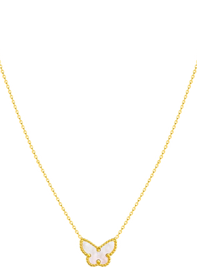 白贝蝴蝶项链女2023年新款潮夏季气质锁骨链学生饰品钛钢少女感