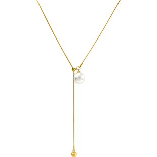 精致仿珍珠2023年新款潮项链长款毛衣链抽拉装饰链个性简约配饰