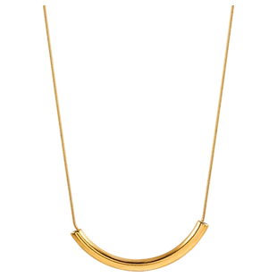 微笑简约小弯管项链2021年新款潮女夏个性锁骨链轻奢气质饰品钛钢