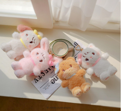 韩国正品mikko characters绒毛玩偶公仔Mikko毛绒玩偶娃娃挂件