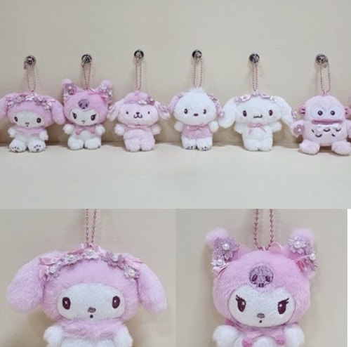 韩国正品kitty Melody Chococat 库洛米美乐蒂玉桂狗樱花毛绒挂件