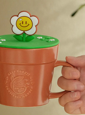 韩国代购跑跑姜饼人cookie run王国草药饼干可爱花盆馬克杯