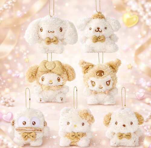 韩国三丽鸥Hello Kitty Melody 金色娃娃毛绒公仔玩偶娃娃挂件