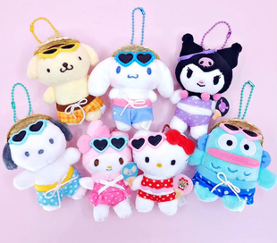 韩国正品三丽鸥sanrio kitty melody 泳衣游泳装毛绒公仔挂件