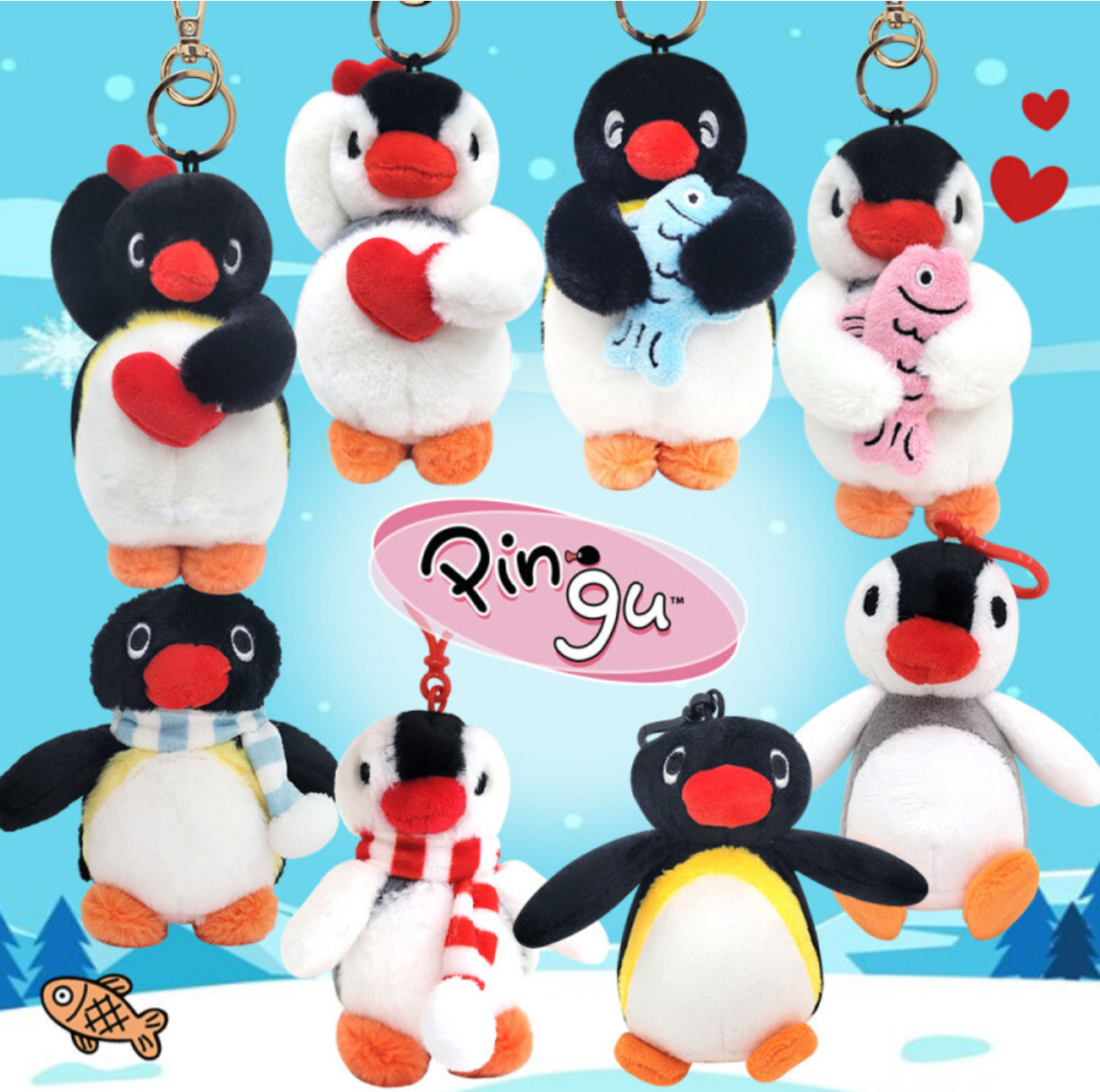 韩国正品 正版pingu小企鹅礼物企鹅挂件离家出走女生玩偶挂饰娃娃