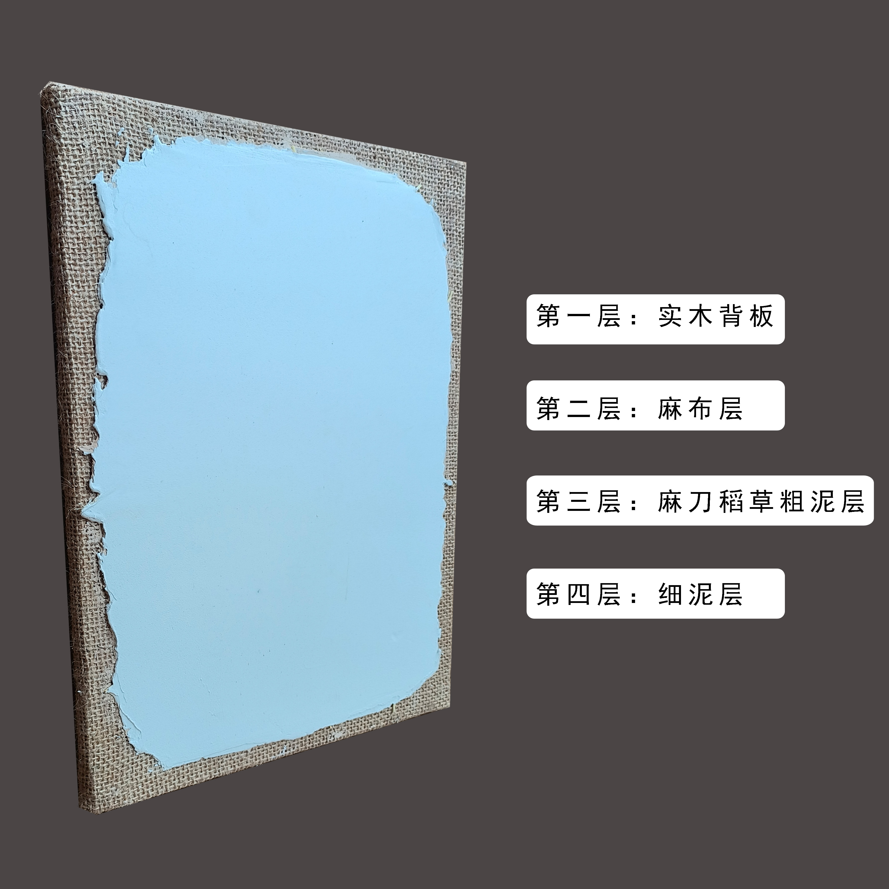 纯手工仿古壁画地仗层肌理画板泥板敦煌研学diy活动