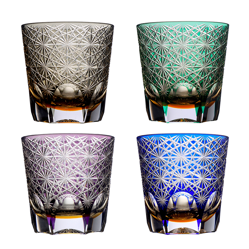 日式手工威士忌酒杯洋酒杯高档江户切子水晶杯水杯古典烈酒杯子