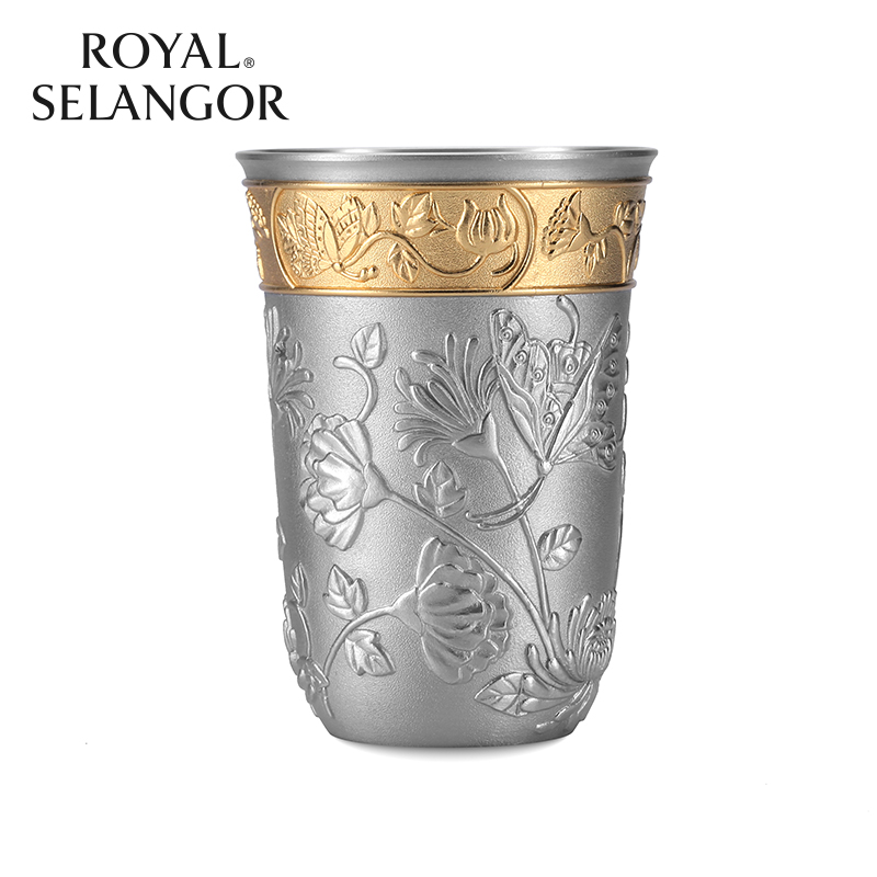 皇家雪兰莪ROYAL SELANGOR进口纯手工锡制茶杯酒杯敞水杯蝴蝶杯子