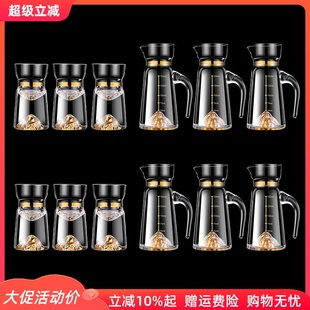 白酒杯分酒器套装 6壶6杯中式 水晶玻璃高脚杯小酒杯家用酒壶杯子