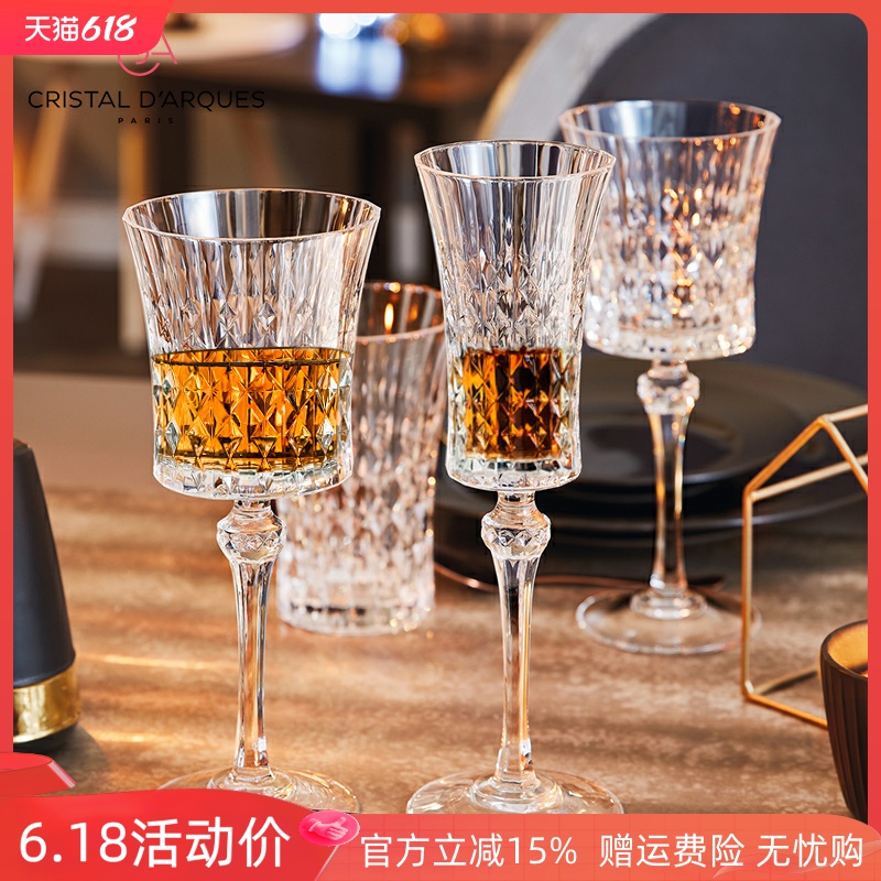 法国进口CDA水晶刻花香槟杯家用红酒杯高脚葡萄酒杯水杯威士忌杯