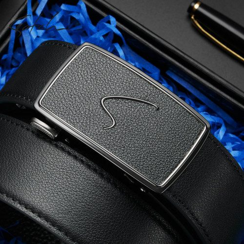 沙驰皮带男2026新款正品轻奢头层牛皮自动扣腰带商务休闲送礼