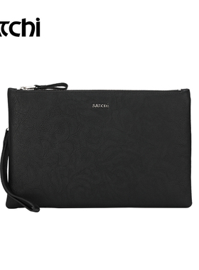 沙驰男包真皮时尚休闲手抓包手挽包花纹柔软羊皮大容量手包手拿包