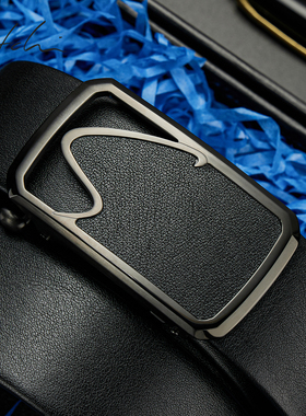 沙驰皮带男真皮商务时尚内插扣裤带休闲简约头层牛皮自动扣腰带