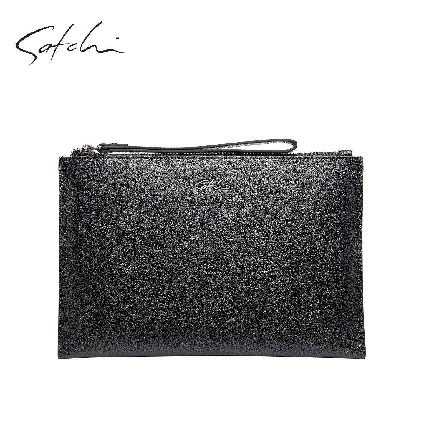 SATCHI/沙驰男包2025新款真皮时尚大容量手拿包商务百搭信封包