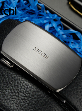 【新年礼物】沙驰皮带男商务时尚真皮青年自动扣腰带头层牛皮裤带