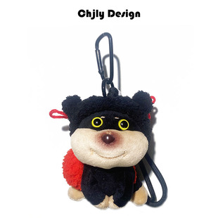 可爱帽子蜜蜂狗毛绒公仔包包挂件包挂饰情侣小玩偶钥匙扣盲盒礼物