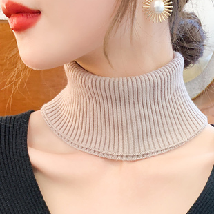 抽条脖套羊毛线男女秋冬保暖套头围巾高领毛衣假领子针织脖子佩戴