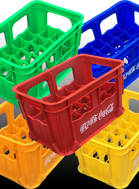 塑料可乐筐周转箱24格框可口LOGO丝印带字塑胶饮料运输格子高叠盘