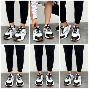 新品 情侣大码 外贸鞋 女鞋 小白鞋 2025冬季 子 学生 厚底增高B22老爹鞋