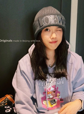 2023duet原创 读书猫卡通风格正面印花紫灰色男女休闲连帽卫衣