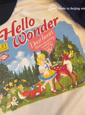 2025duet原创 森林女孩漫画风格插肩袖毛圈休闲卫衣