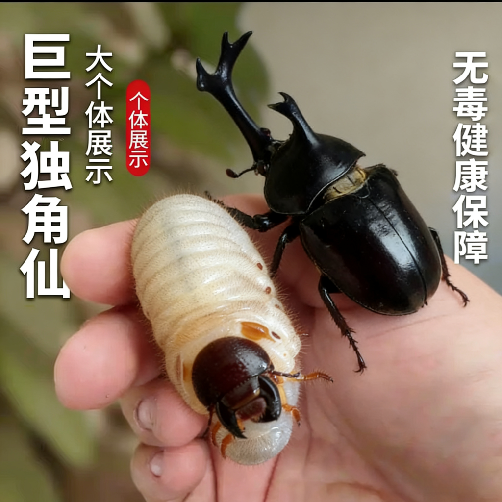 独角仙甲虫宠物成虫幼虫姬兜爬虫巨型超大个体兜虫花金龟活体锹甲
