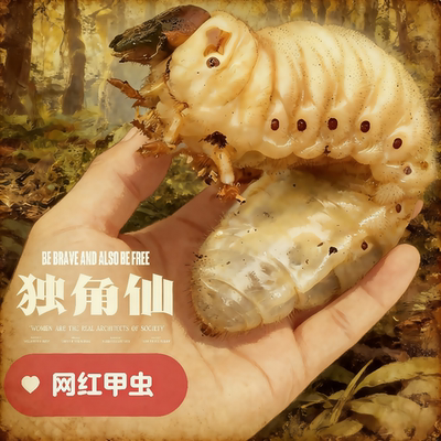 独角仙幼虫活虫一公一母套餐大号甲虫姬兜宠物带发酵木屑饲养盒子