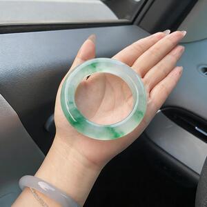 “淡露沐翠”翡翠手镯玉手镯子女款真玉石浅油青生日送女友处理